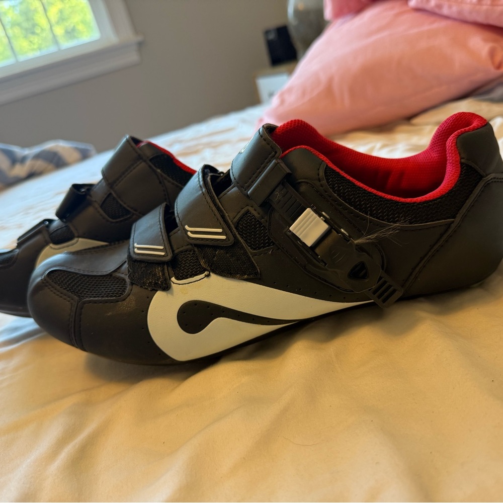 Peloton Black and Red Cycling Shoes